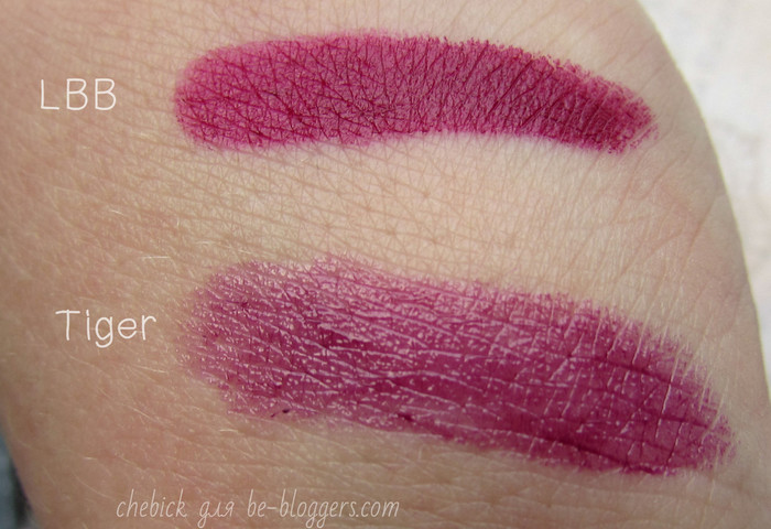 свотчи Lippie Stix ColourPop, оттенки LBB, Tiger 