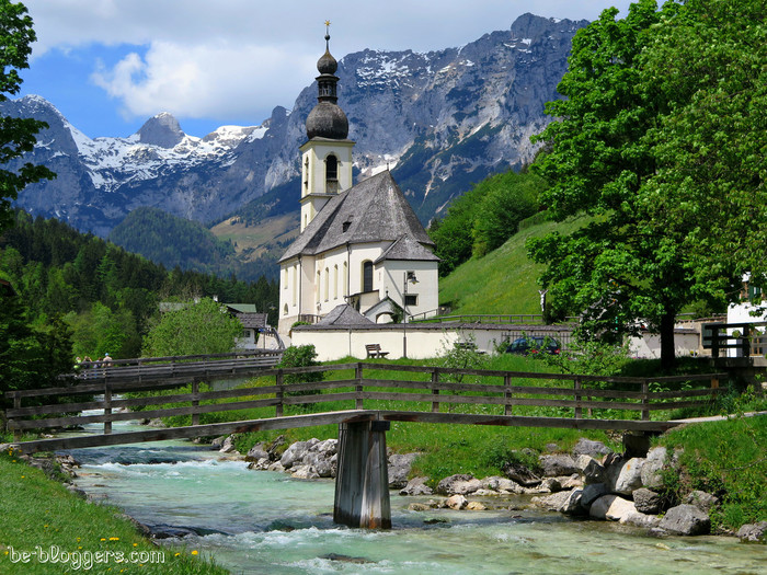 Ramsau bei Berchtesgaden, церковь в Рамзау, Германия, Альпы, отзыв, фото